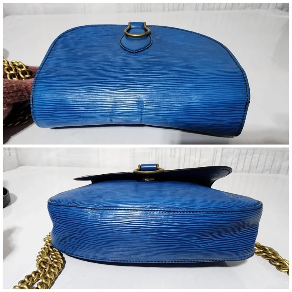 Authentic LOUIS VUITTON Epi Saint Cloud GM Shoulder Bag Blue